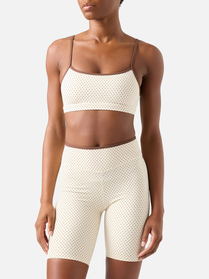 Eiris fitness top with micro polka dot print