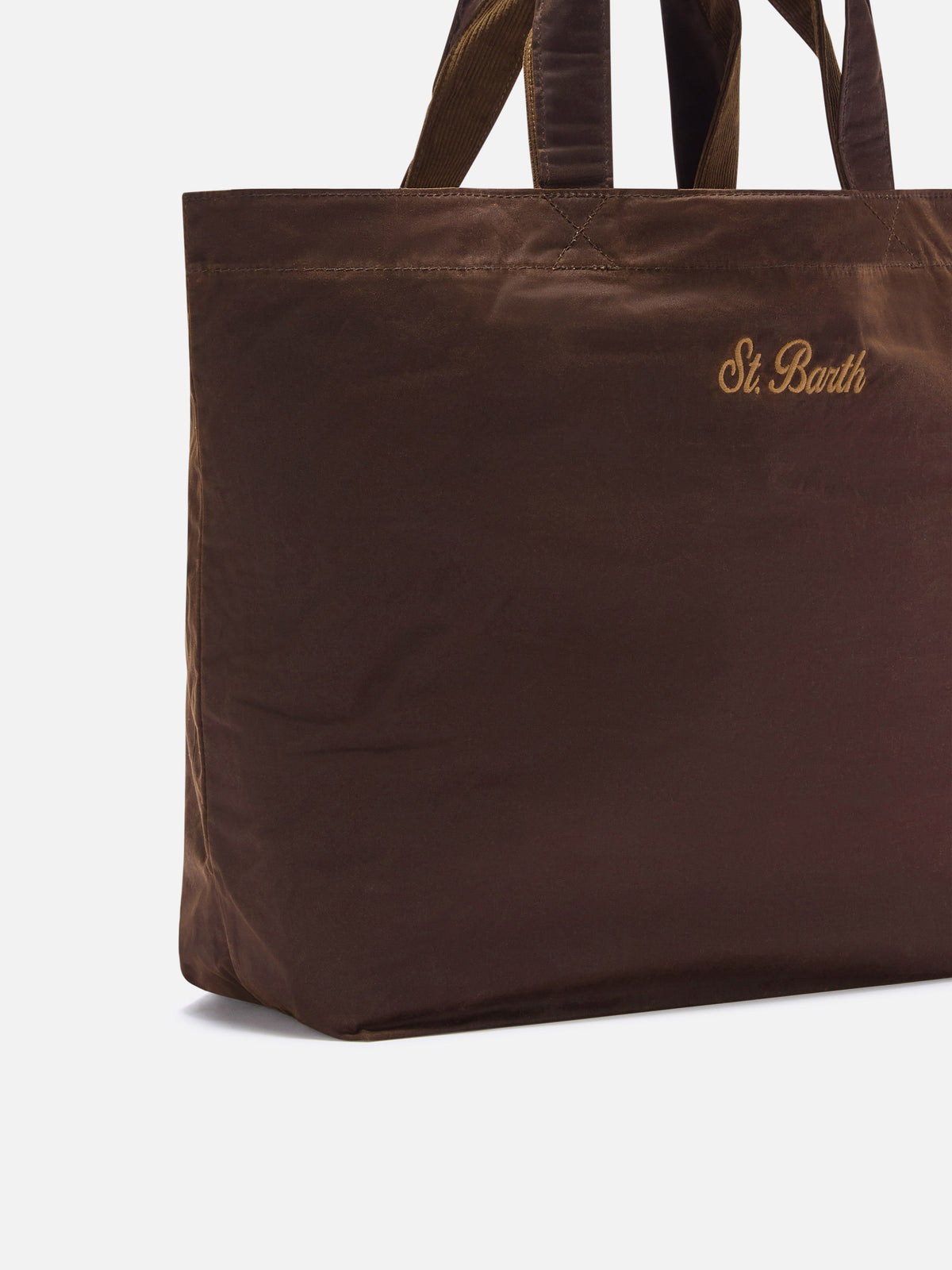Sac tote Essential marron ciré avec broderie du logo 