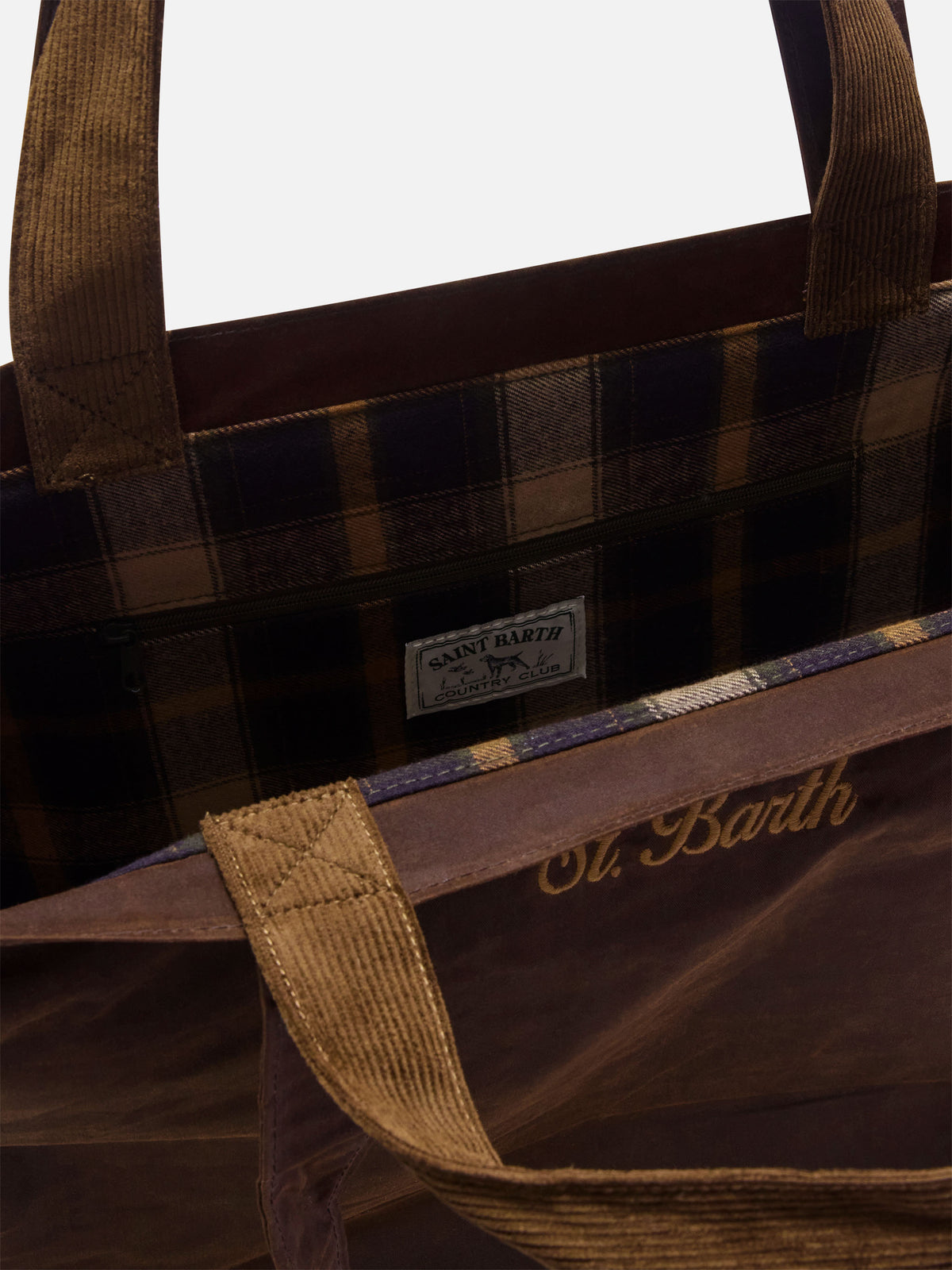 Sac tote Essential marron ciré avec broderie du logo 
