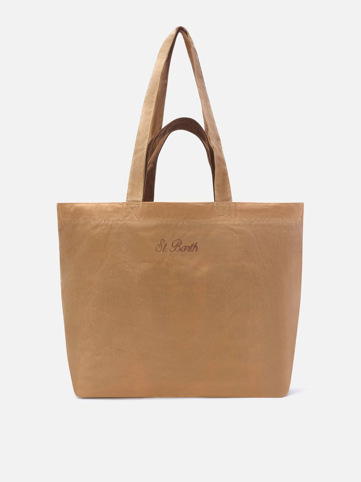 Bolso Nut Essential encerado tote con bordado del logo 