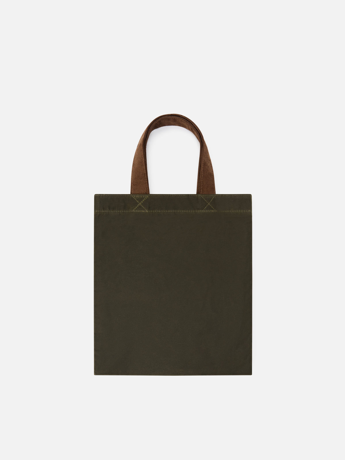 Sac Mini Essential ciré vert militaire tote avec logo brodé 