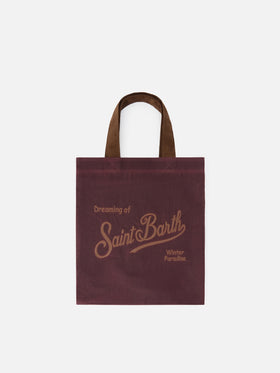 Bordeaux Mini Essential waxed tote bag with logo embroidery