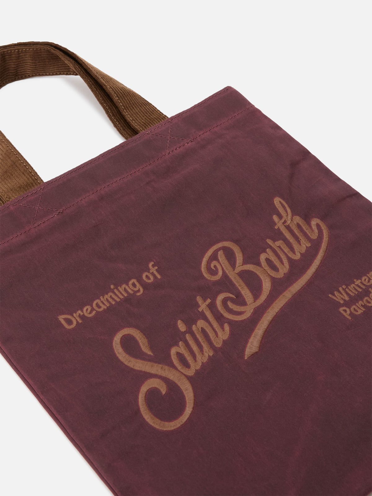 Bordeaux Mini Essential waxed tote bag with logo embroidery