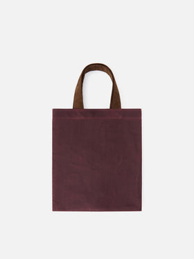 Bordeaux Mini Essential waxed tote bag with logo embroidery