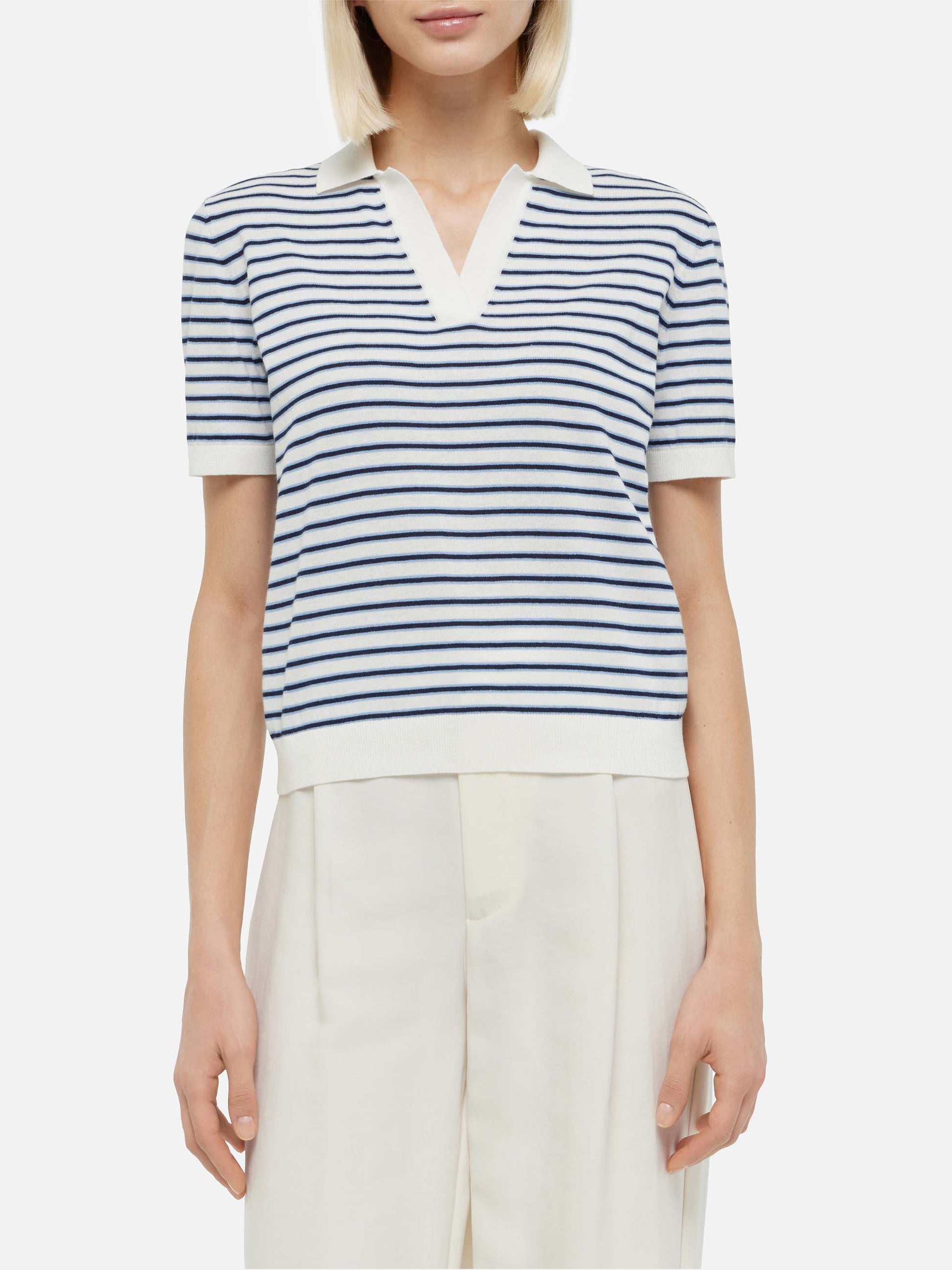 Blue striped knitted polo Evonne - MC2 Saint Barth