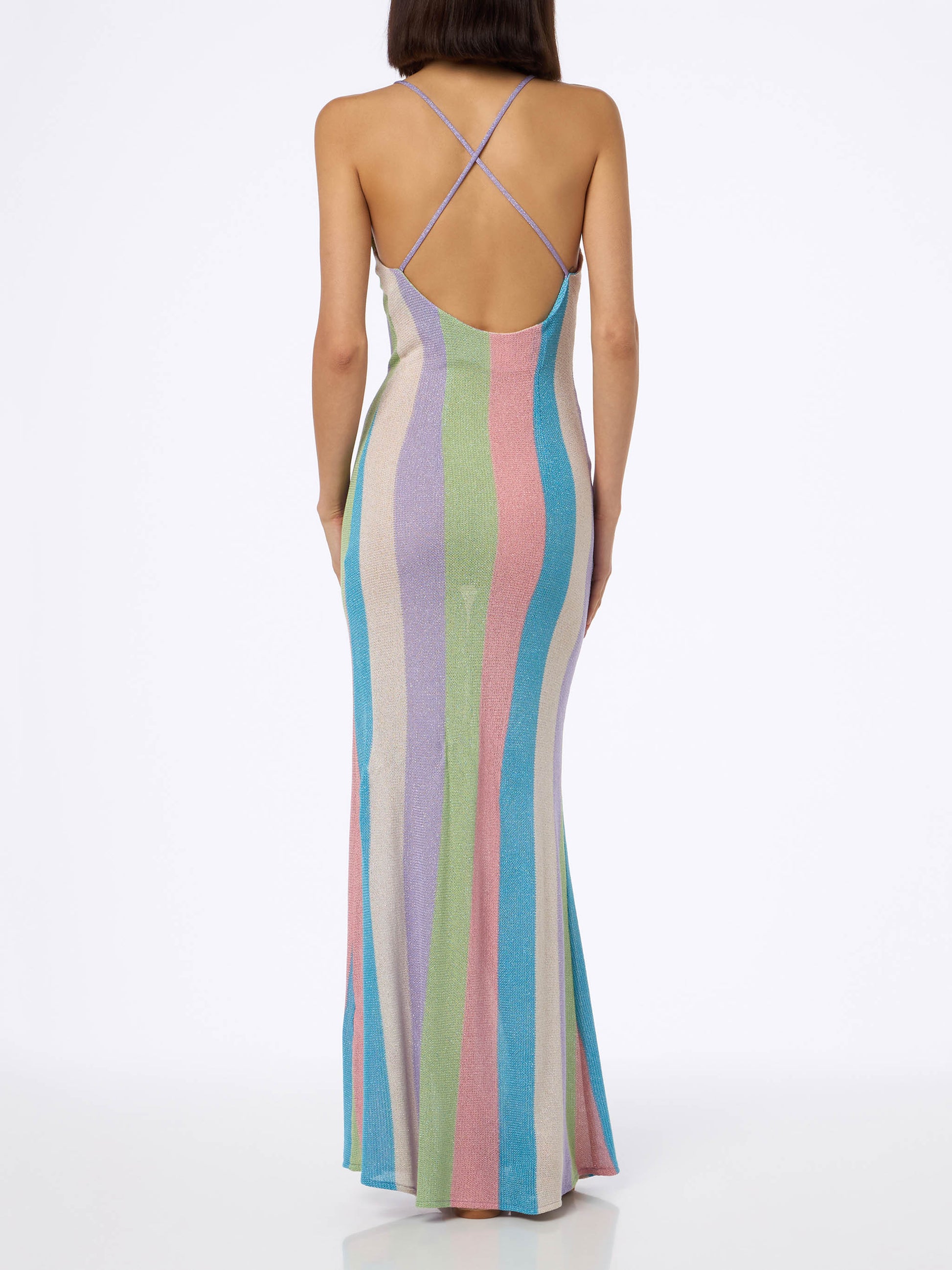 Woman raschel knit striped slip dress Eydis - MC2 Saint Barth
