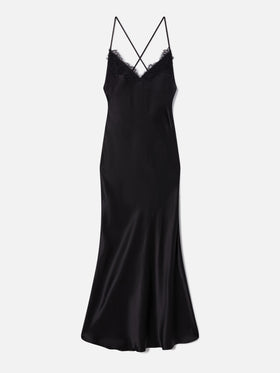Eydis Satin-Slipdress in Schwarz 