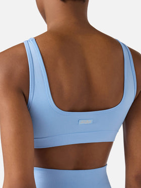 Light blue technical fabric Fify sports top with contrast trim