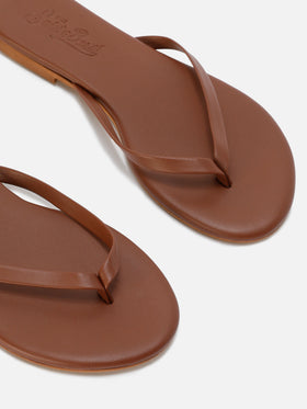 Infradito essentials in vera pelle marroni