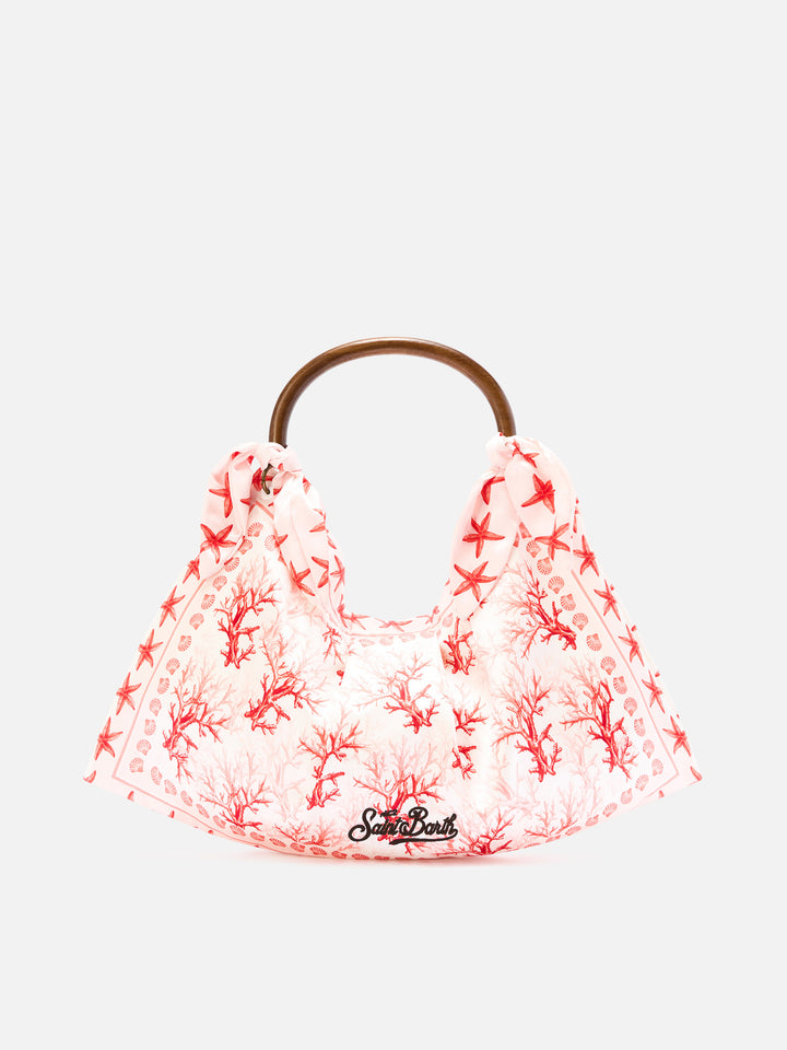 Borsa Foulard con struttura morbida e fantasia coralli