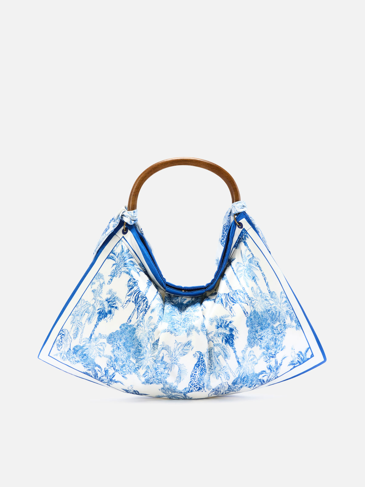 Foulard-Tasche mit weicher Struktur und Toile-de-Jouy-Muster 