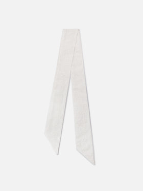 Band scarf in white cotton sangallo