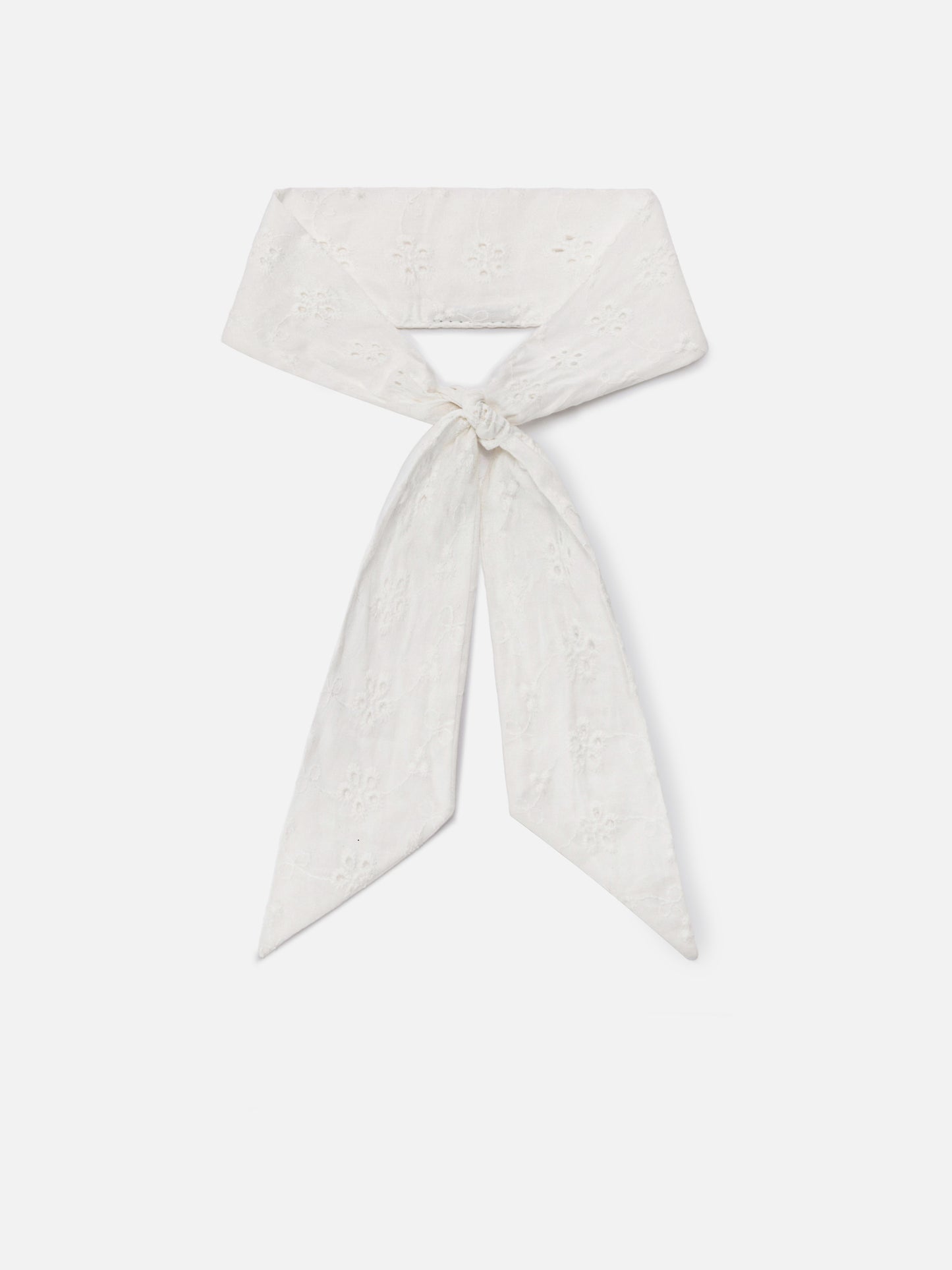 Band scarf in white cotton sangallo