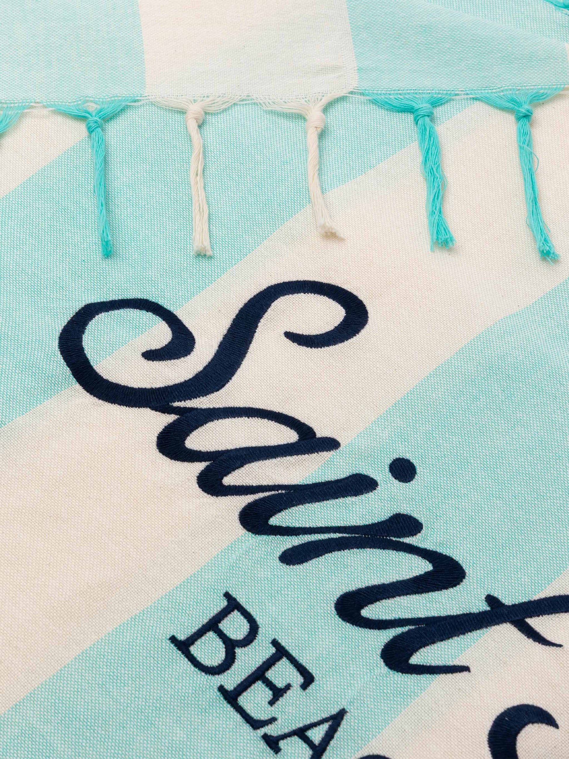 Light cotton Fouta beach towel with water green striped print - MC2 Saint Barth
