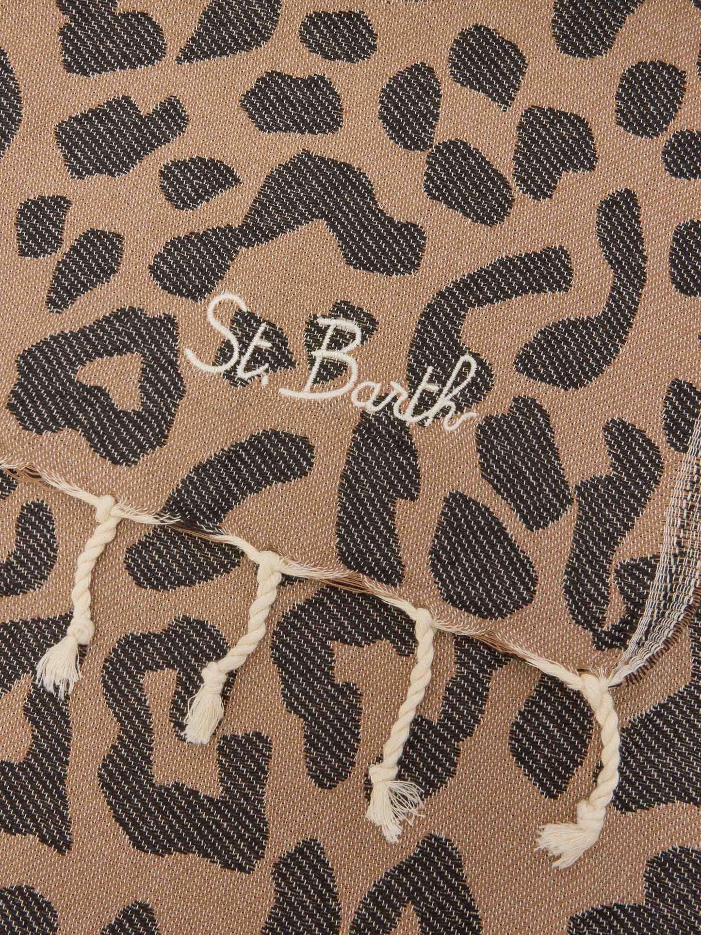 Toalla de playa Foutas de algodón Jaquard con estampado de leopardo 