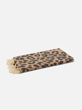 Toalla de playa Foutas de algodón Jaquard con estampado de leopardo 