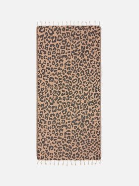 Toalla de playa Foutas de algodón Jaquard con estampado de leopardo 