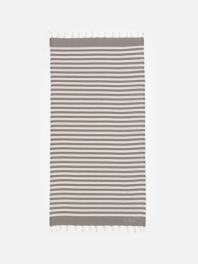 Baumwoll-Strandtuch Fouta mit braunem Streifendruck