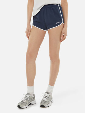 Shorts Francine Light in cotone blu navy con bordi a contrasto