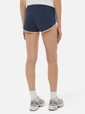 Shorts Francine Light in cotone blu navy con bordi a contrasto
