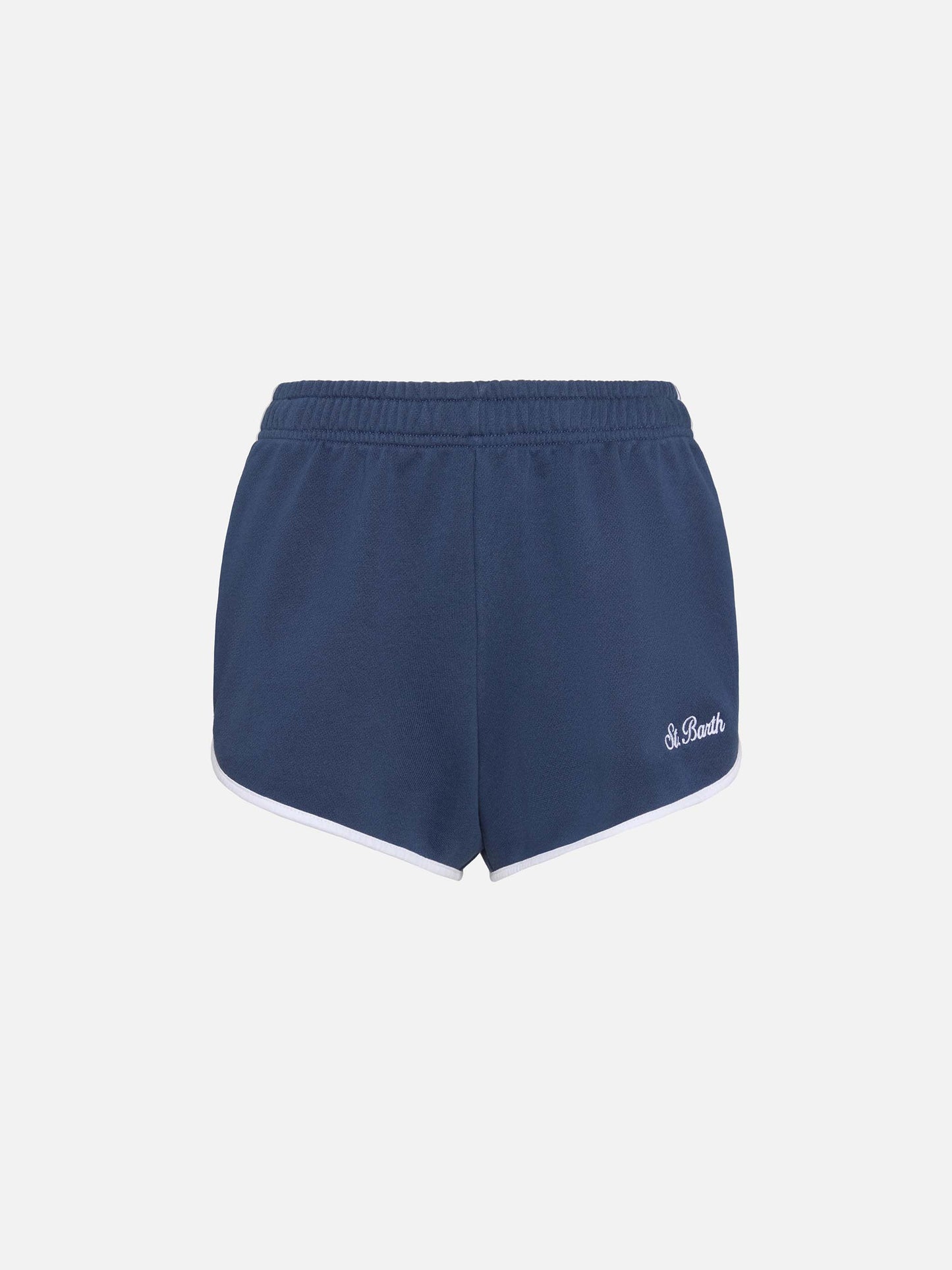Shorts Francine Light in cotone blu navy con bordi a contrasto