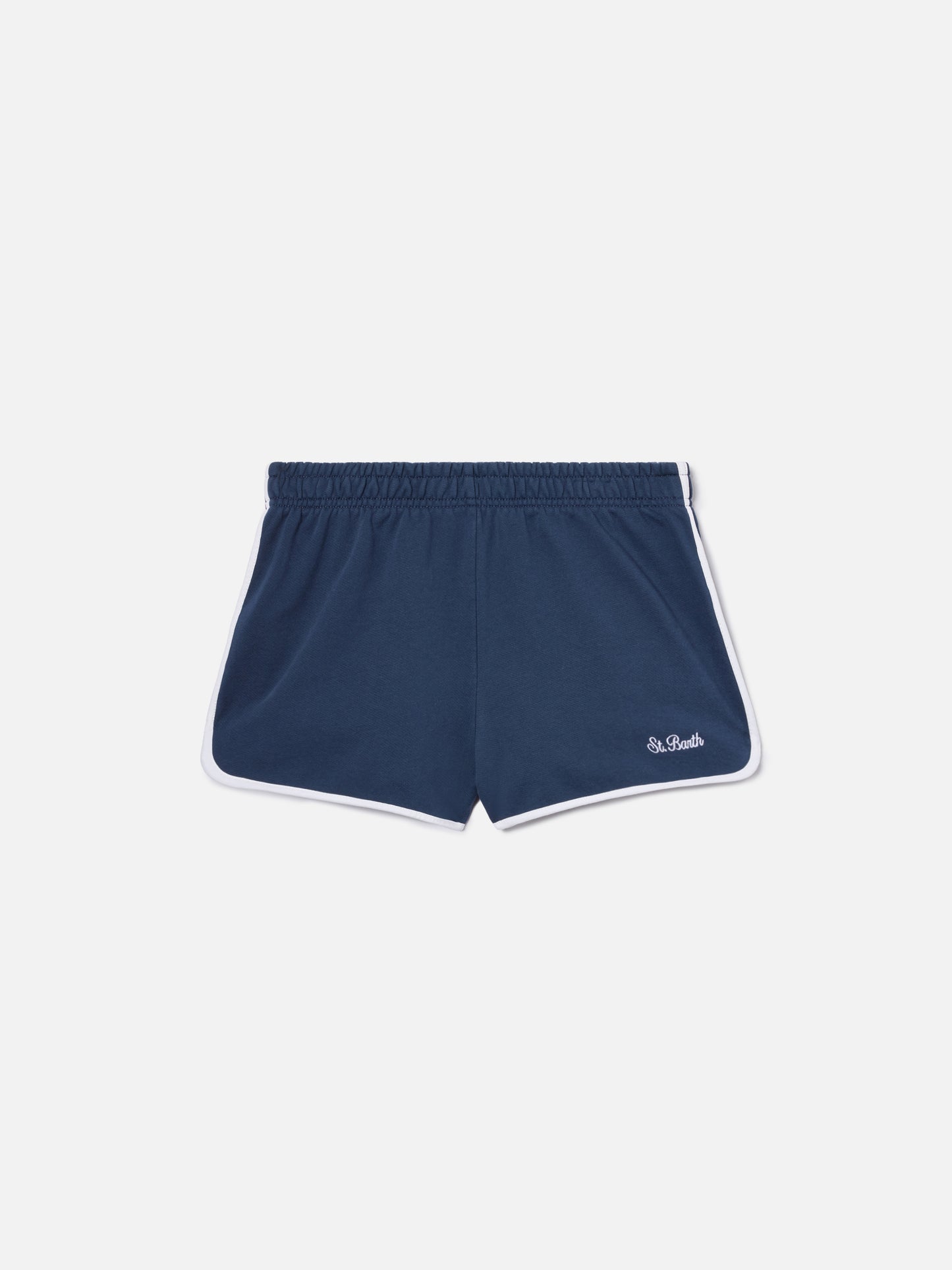 Shorts Francine Light in cotone blu navy con bordi a contrasto