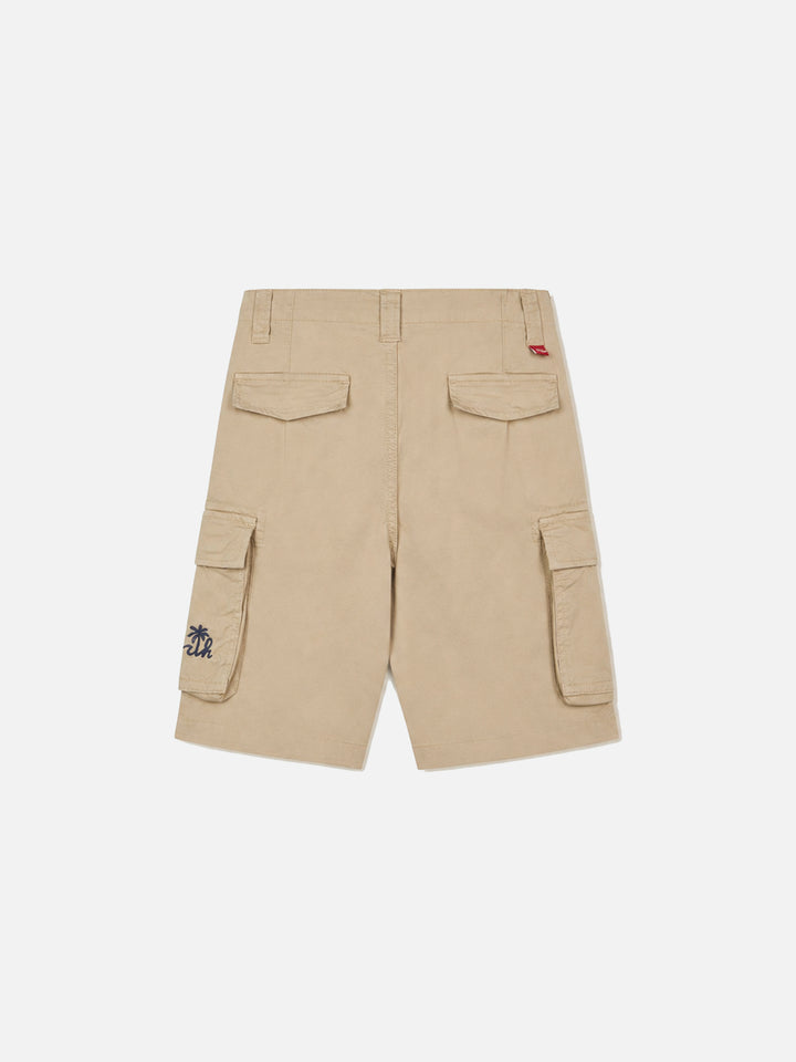 Beige Cargo-Shorts aus Baumwolle für Jungen 