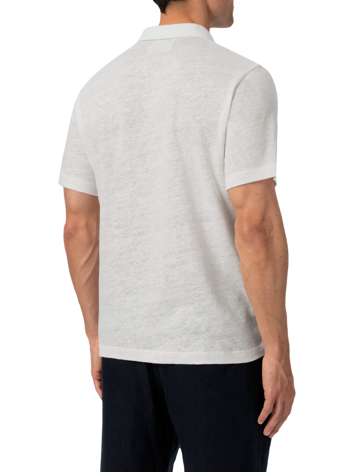 White linen buttonless polo shirt Fraser - MC2 Saint Barth