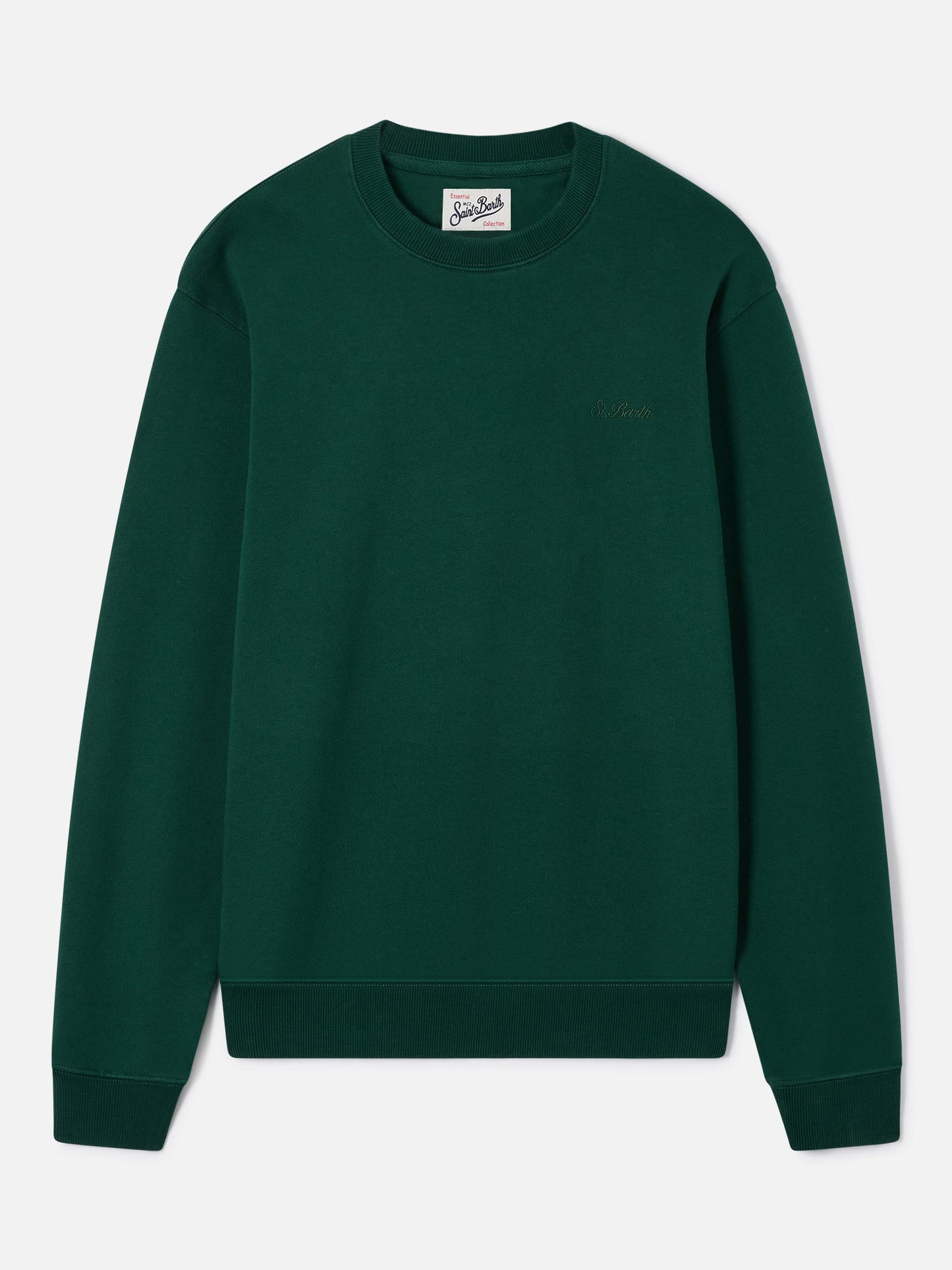 Sudadera de cuello redondo Fourseason en algodón verde 
