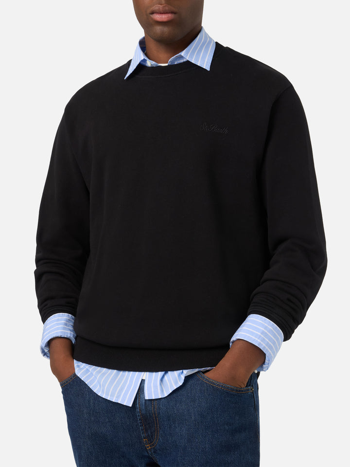 Sweat-shirt ras-du-cou Fourseason en coton noir 