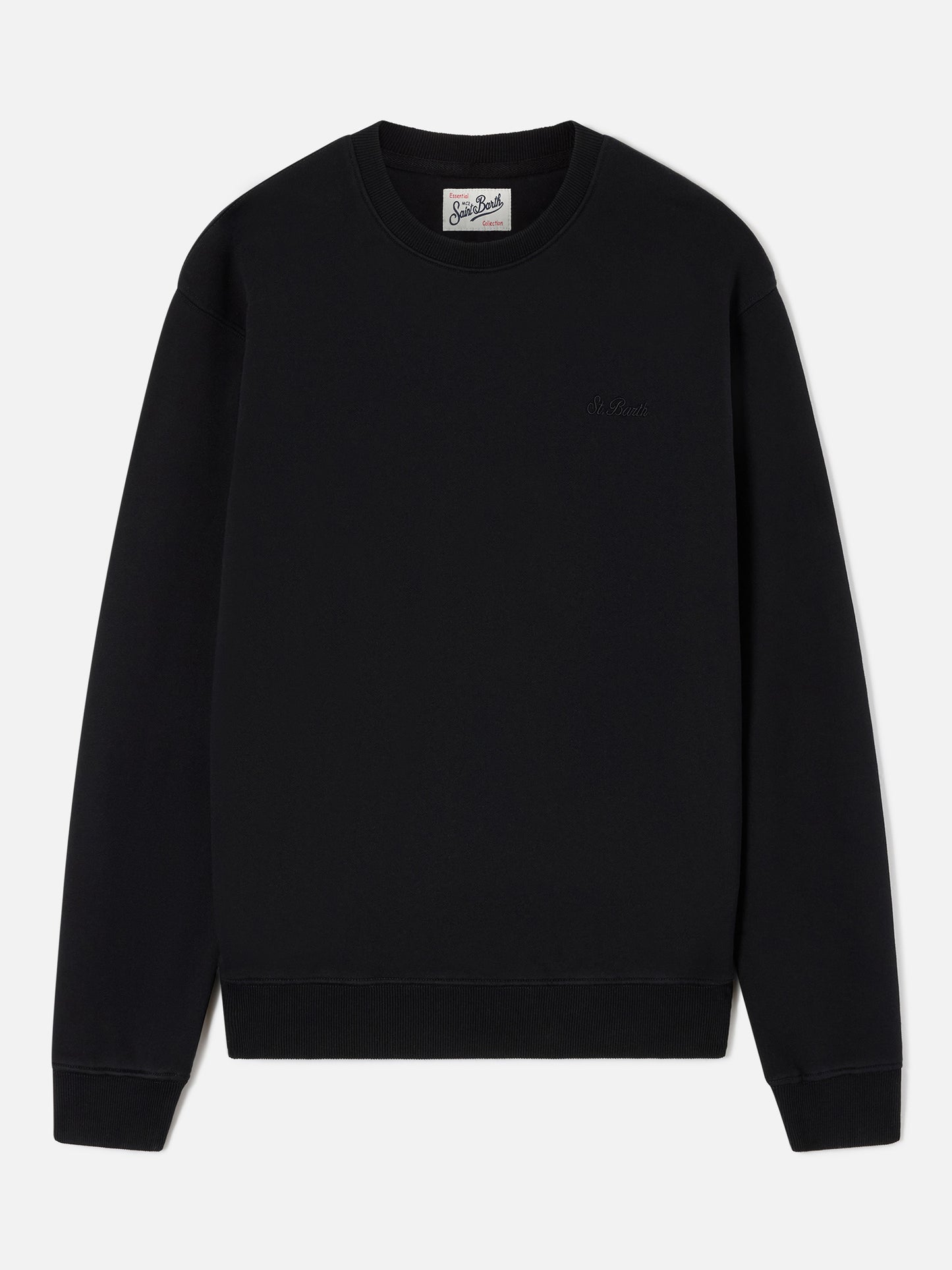 Fourseason crewneck sweatshirt in black cotton
