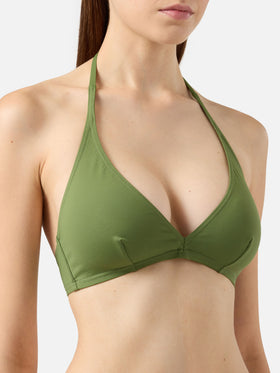 Maia high-waist military green swim briefs - Gaia military green triangle bralette top