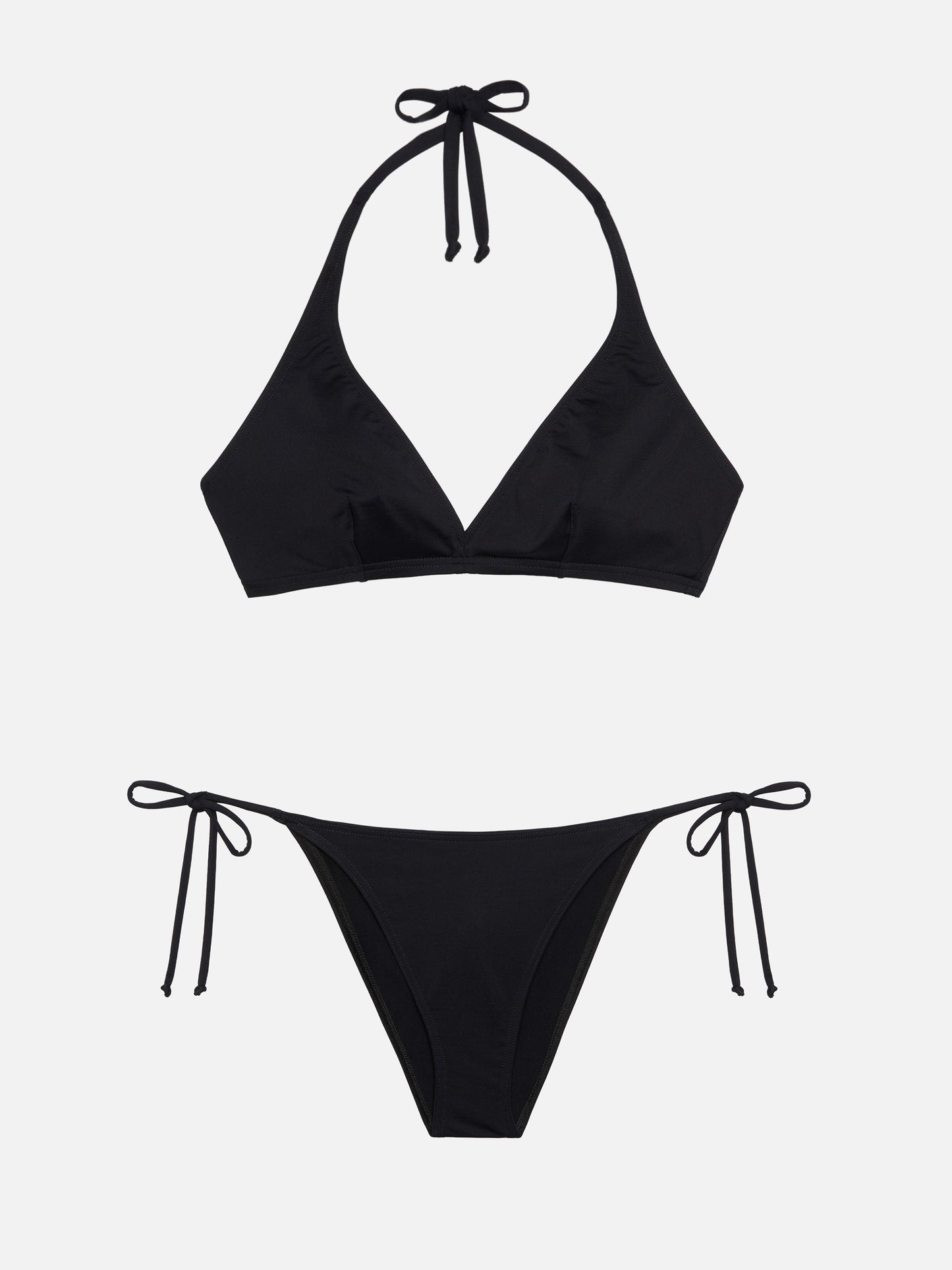 Marielle black classic swim briefs - Gaia black triangle bralette top