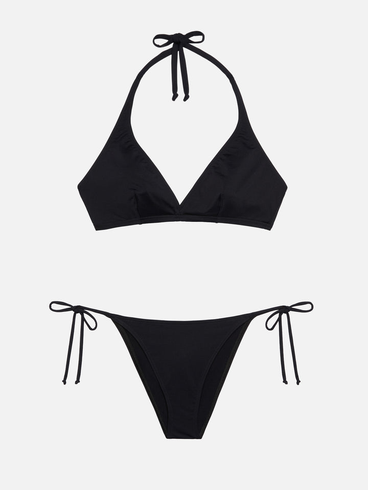 Marielle slip mare classico color nero - Gaia top bralette triangolo nero