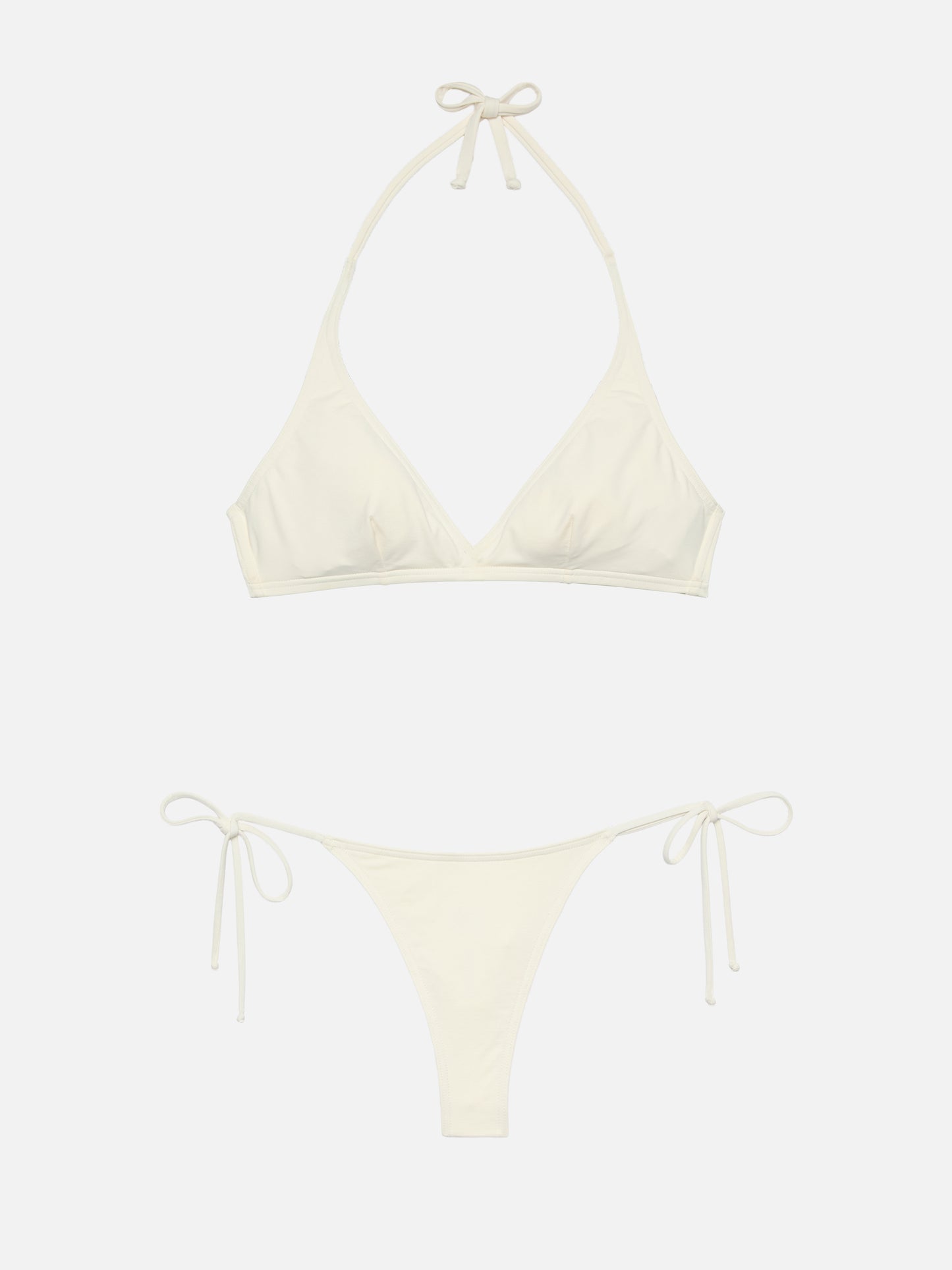 Gaia top bralette triangolo crema - Norah slip mare cheekiest crinkle rosa