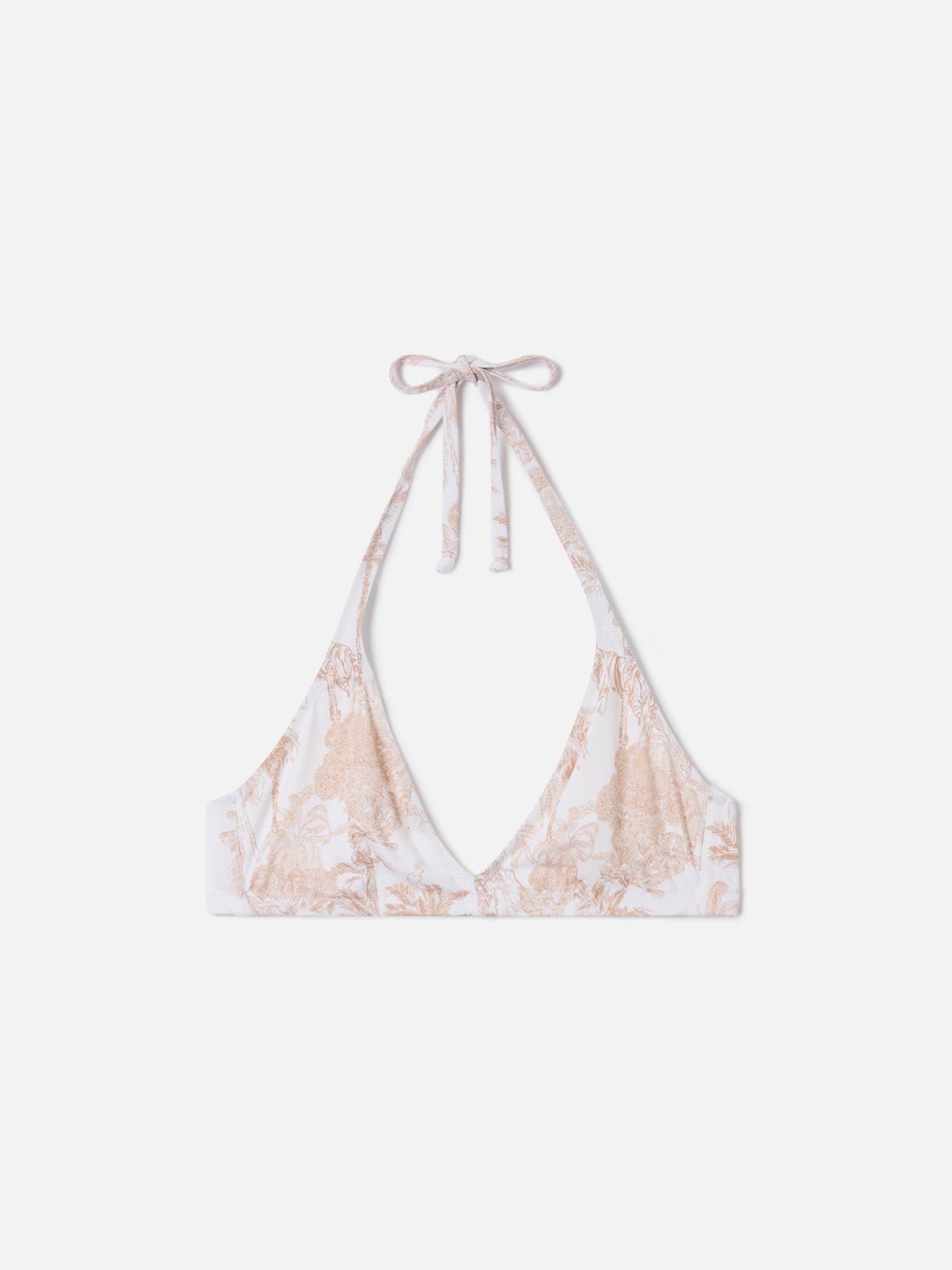 Top bikini Gaia halter con stampa toile de jouy