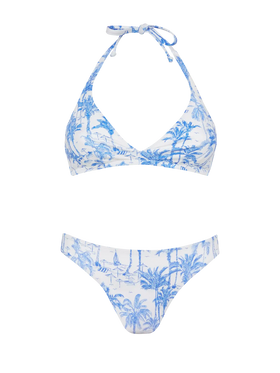 Bralette bikini Gaia Maia with toile de jouy print - MC2 Saint Barth