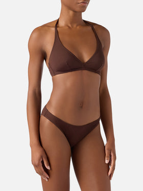 Bikini Gala en marrón oscuro liso 