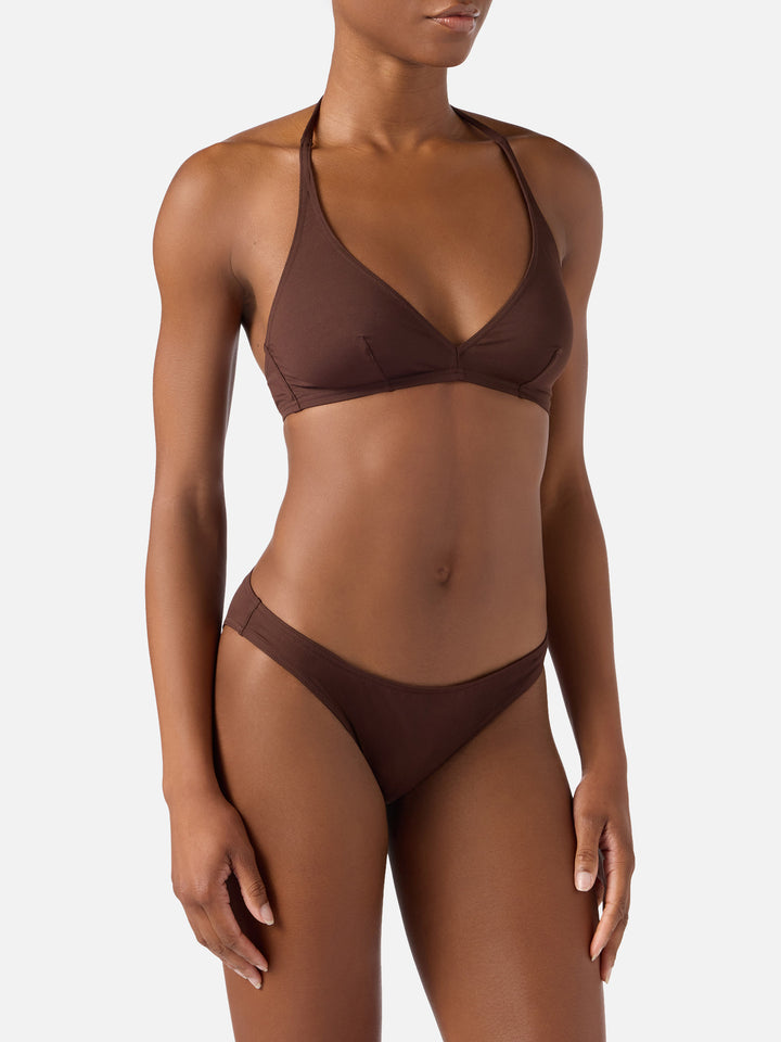 Bikini Gala marrone scuro con top triangolo