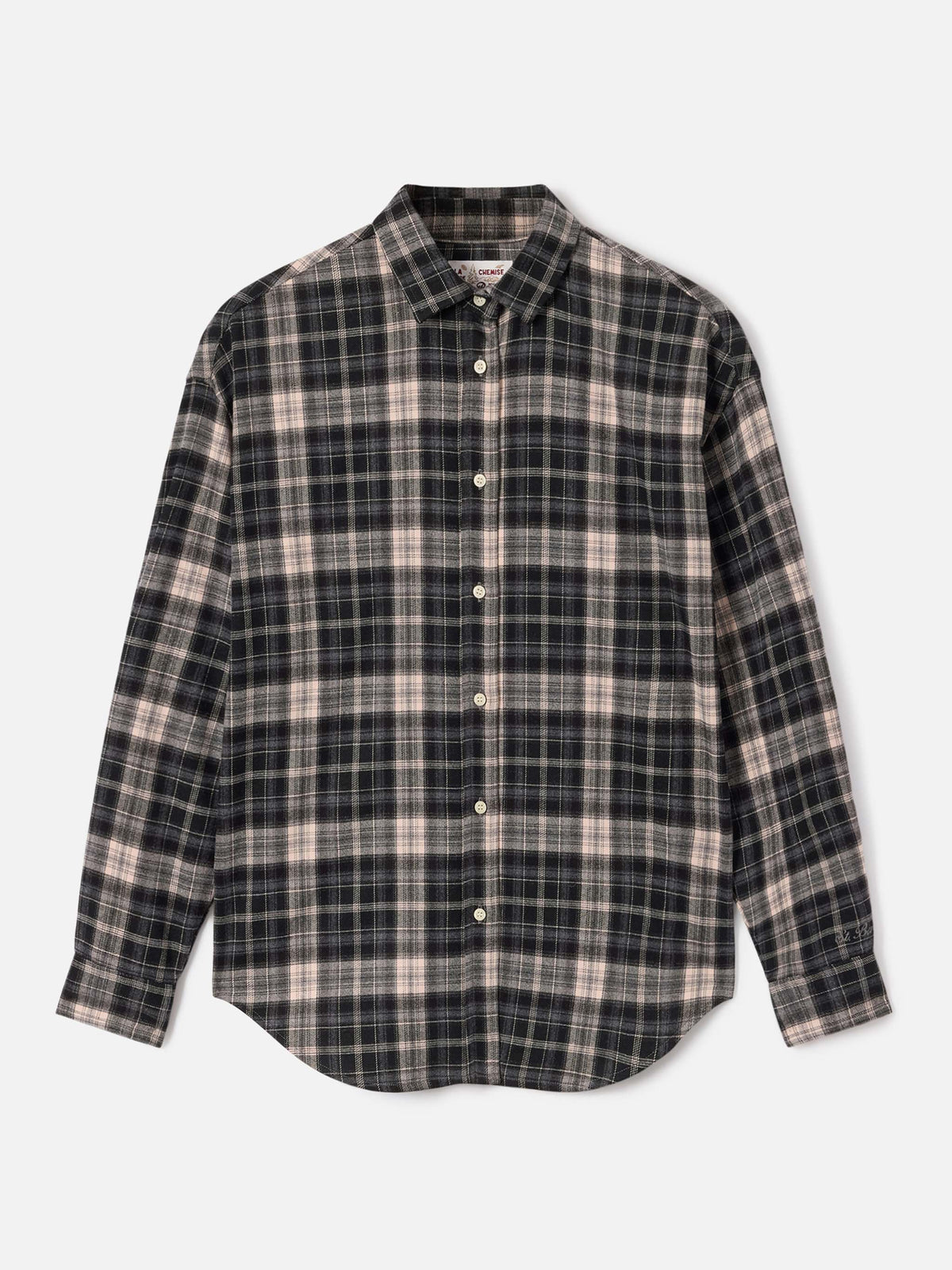 Chemise en flanelle Gigy à motif tartan avec broderie logo 