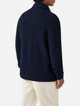 Navy blue pure-wool cardigan Glasgow
