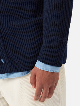 Navy blue pure-wool cardigan Glasgow