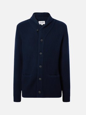 Navy blue pure-wool cardigan Glasgow