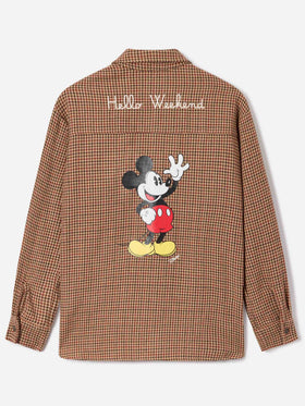 Sobrecamisa de franela en mezcla de lana Cambry con bordado de Mickey Mouse | Special edition 