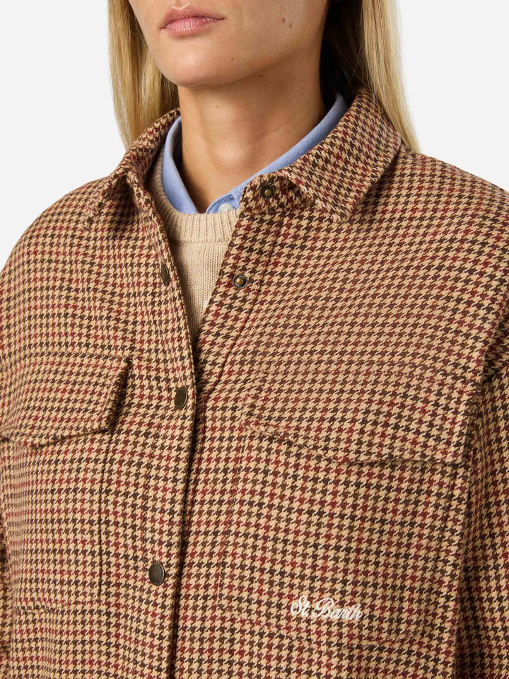Sobrecamisa de franela en mezcla de lana Cambry con bordado de Mickey Mouse | Special edition 