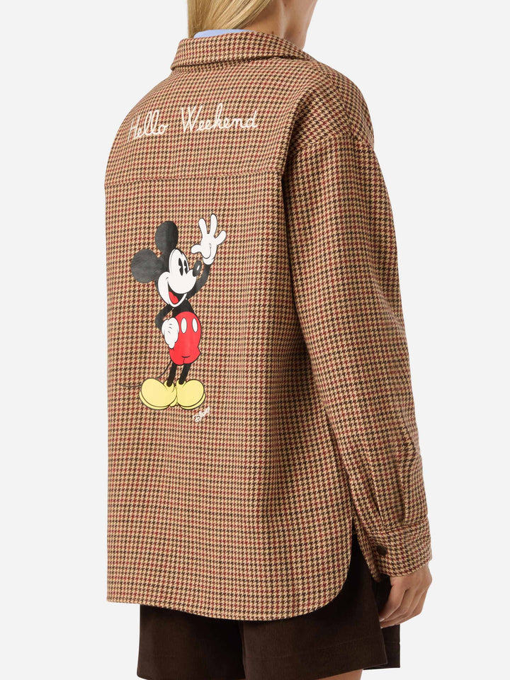 Sobrecamisa de franela en mezcla de lana Cambry con bordado de Mickey Mouse | Special edition 