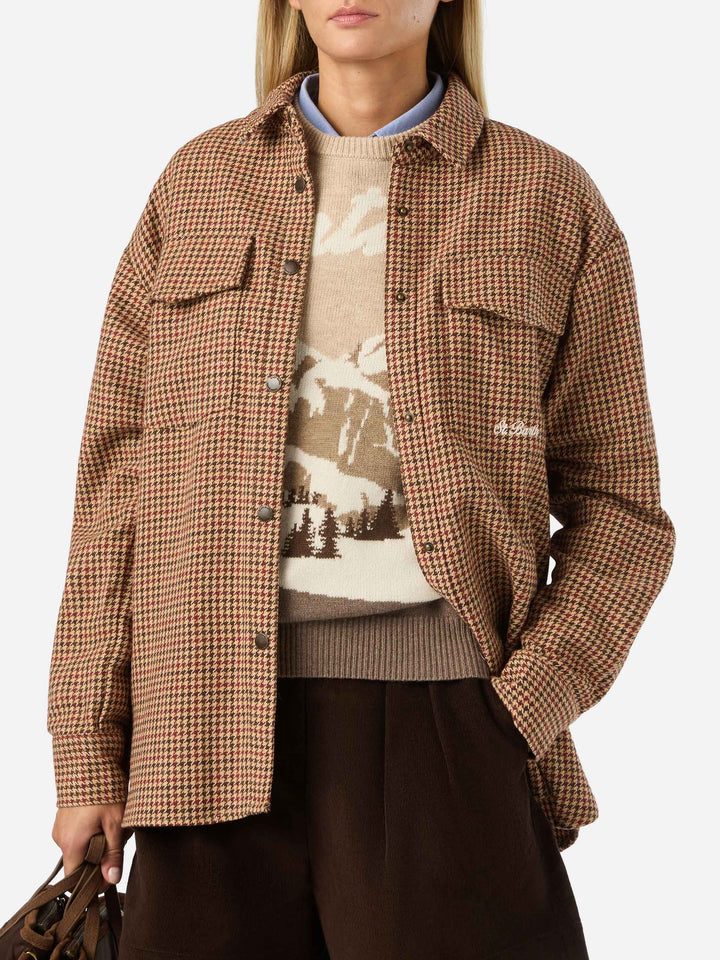 Sobrecamisa de franela en mezcla de lana Cambry con bordado de Mickey Mouse | Special edition 