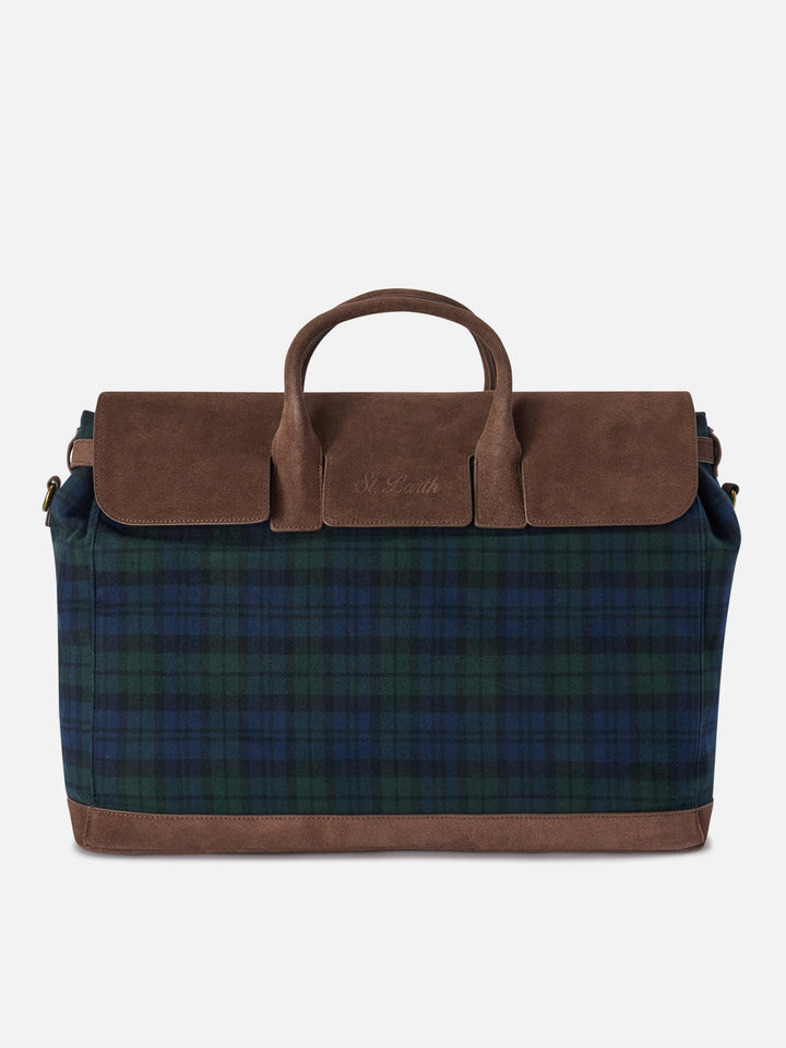 Bolsa de viaje para caballero con estampado tartán 