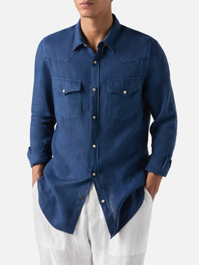 Man linen denim delave shirt Greg
