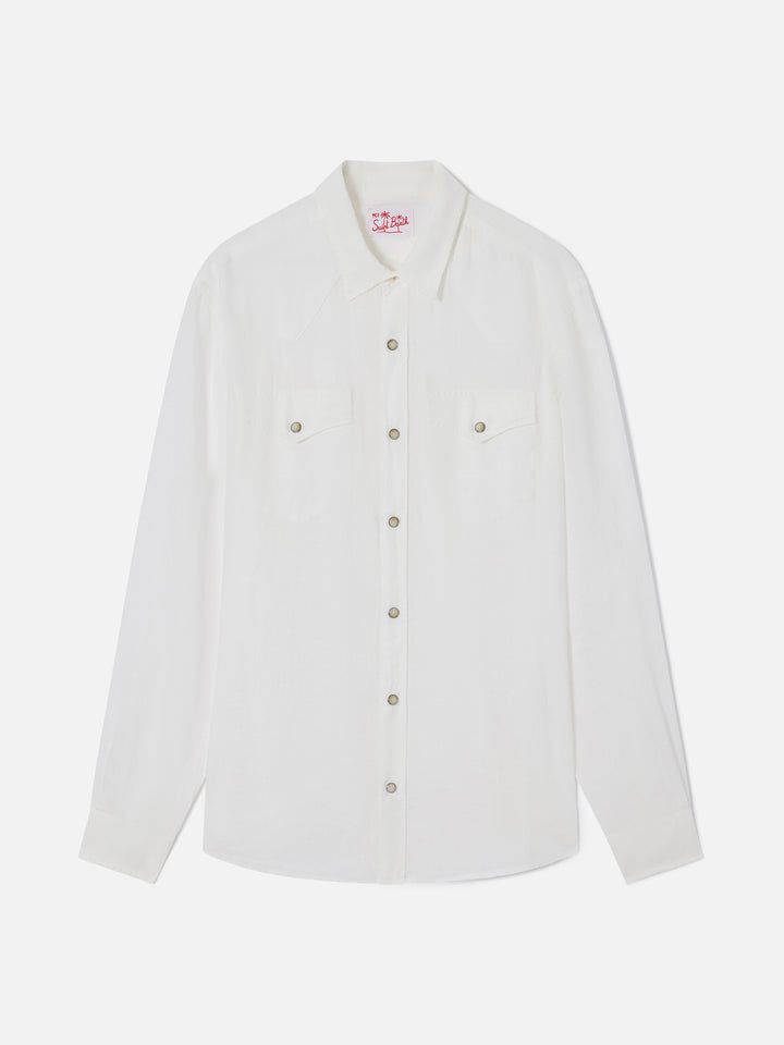 Camicia Greg in lino bianca